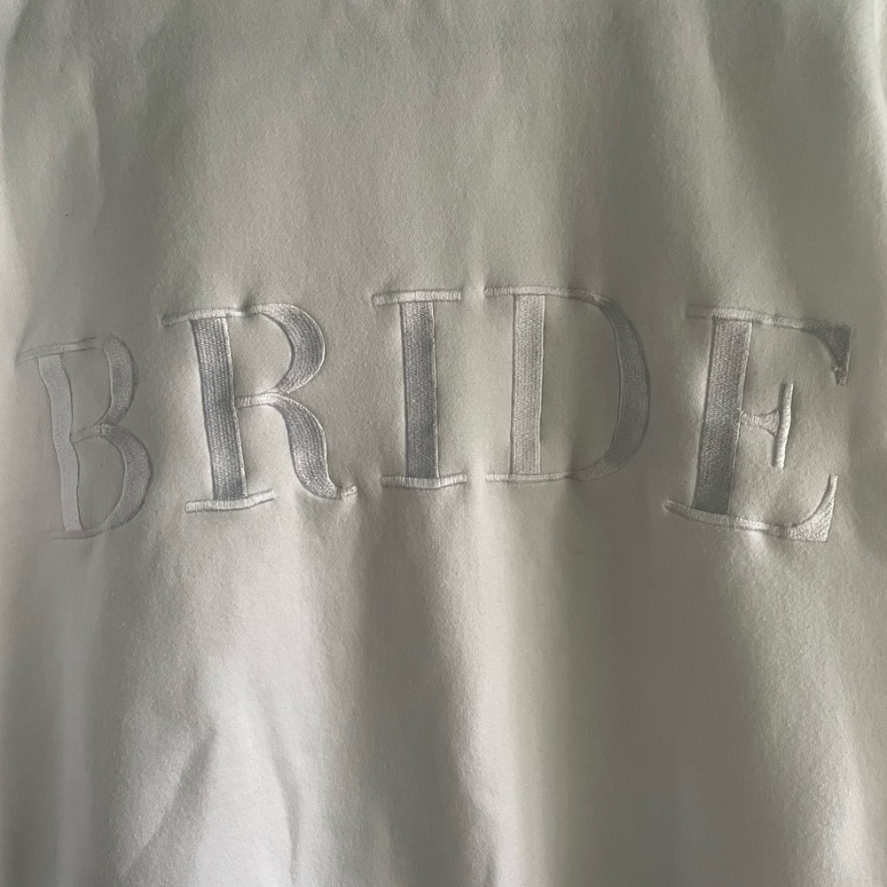 Six Stories BRIDE Crewneck Statement Sweatshirt, Size XS